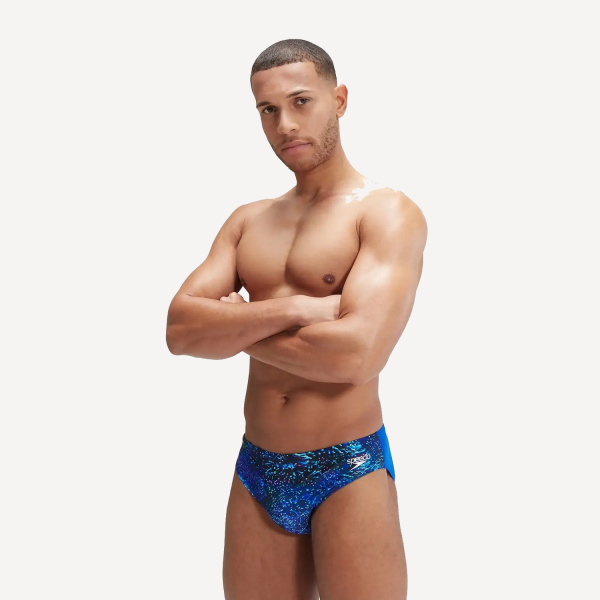 Плавки Speedo Allover Digital 7cm Brief 3581 (Мужской; 36 (52); черный/синий/фиолетовый)